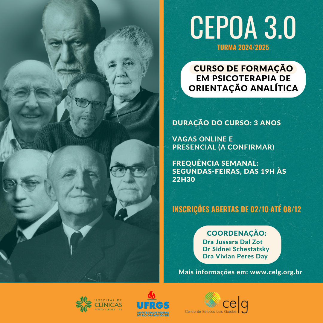 Divulgação CEPOA 3.0 - Psicoterapia de Orientação Analítica 2024/2026 - INSCRIÇÕES ENCERRADAS!