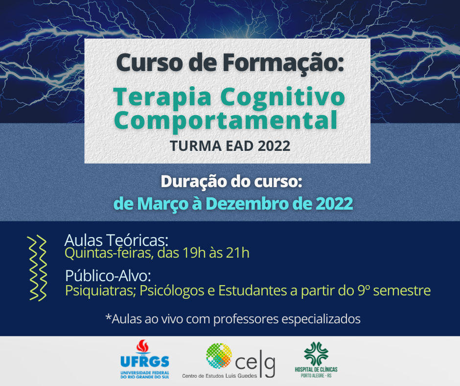 Divulgação TCC  Online -Terapia Cognitivo-Comportamental 2022 - INSCRIÇÕES ABERTAS